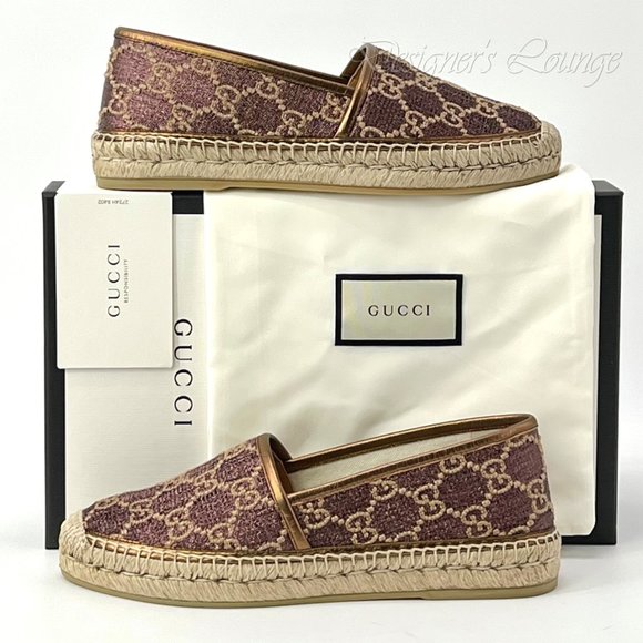 ⚡️SOLD! NEW GUCCI Heritage GG Monogram Brown Metallic Espadrilles Size EU 38 - Picture 12 of 12